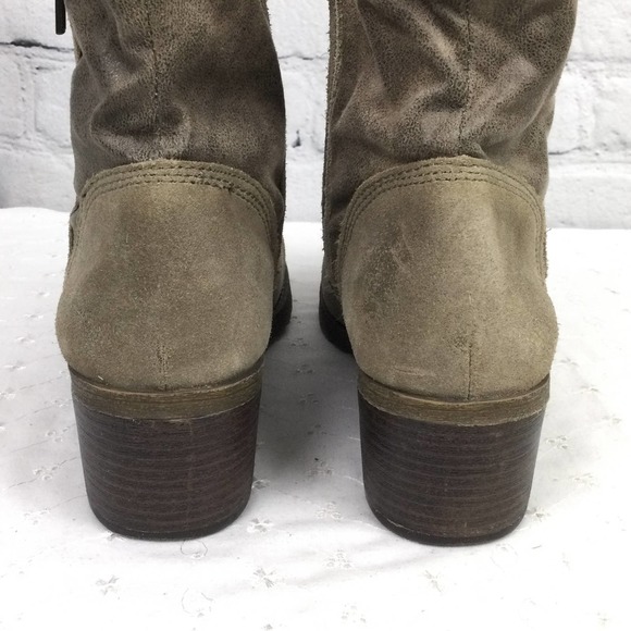 BareTraps Kammy Tan Leather Zip Up Round Toe Chunky Heel Ankle Boot Women's 11M - Picture 8 of 14